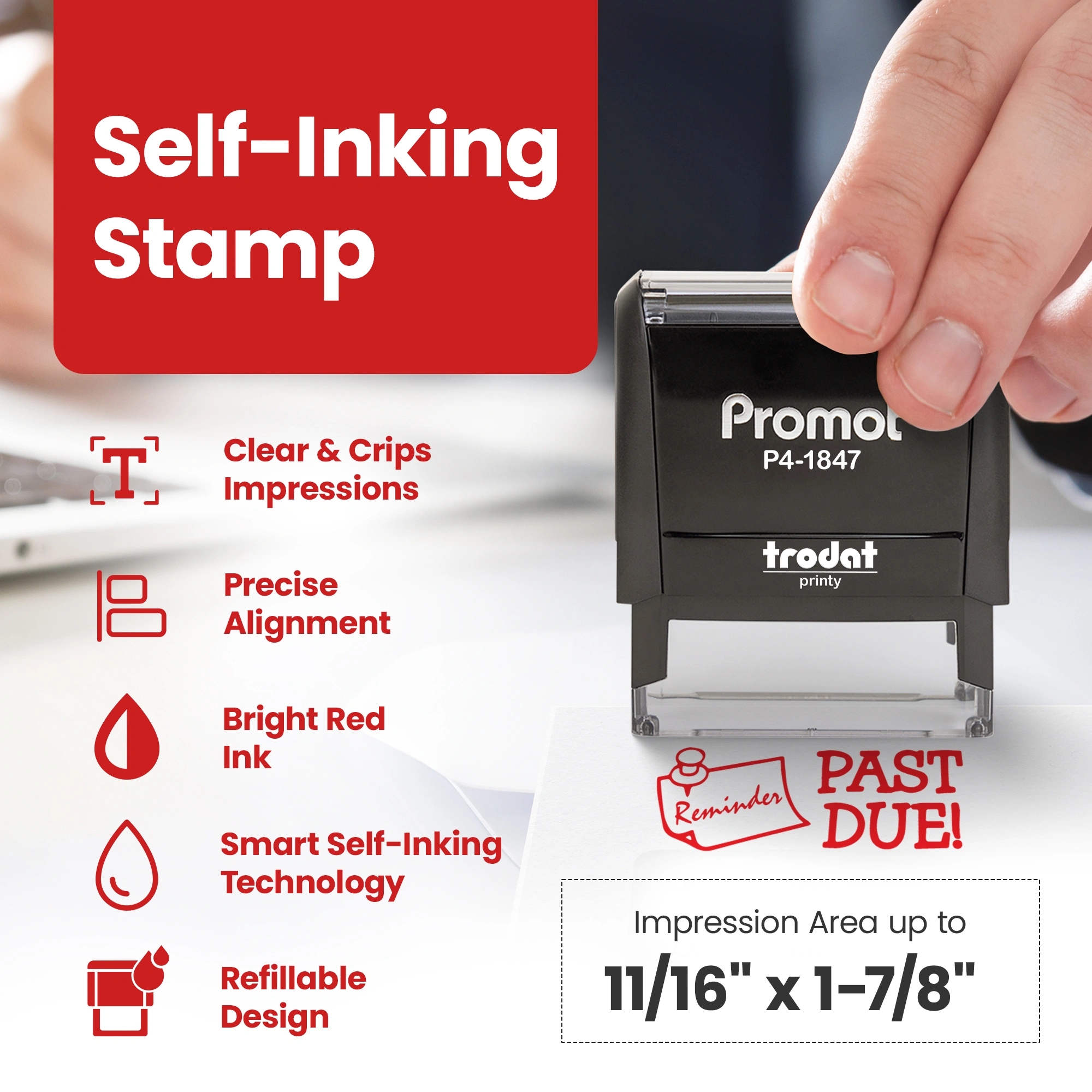 Icon Reminder Past Due Stamp